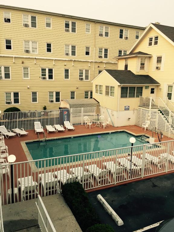 view of outdoor pool from room